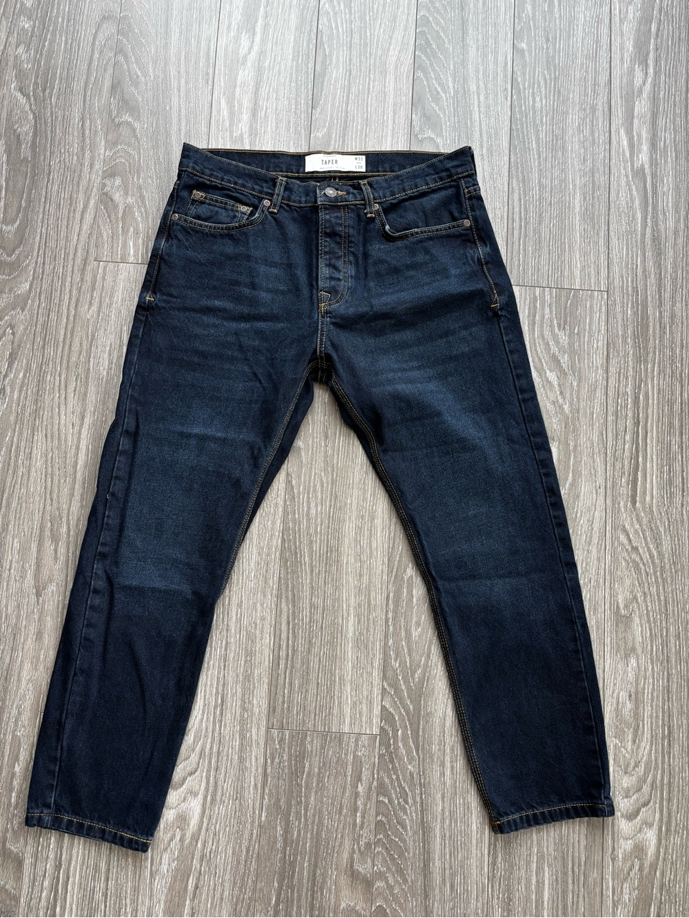 Topman Navy Slim Straight Jeans